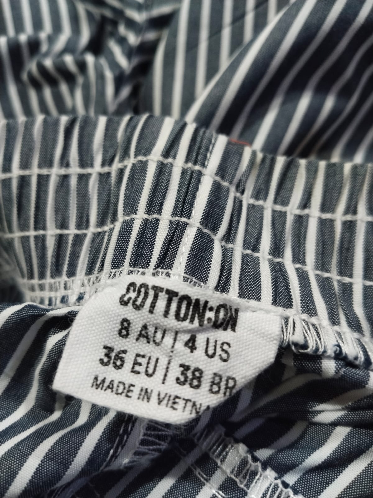 COTTON ON |S|Waist 28|Women's Striped Drawstring Wide-Leg Pants