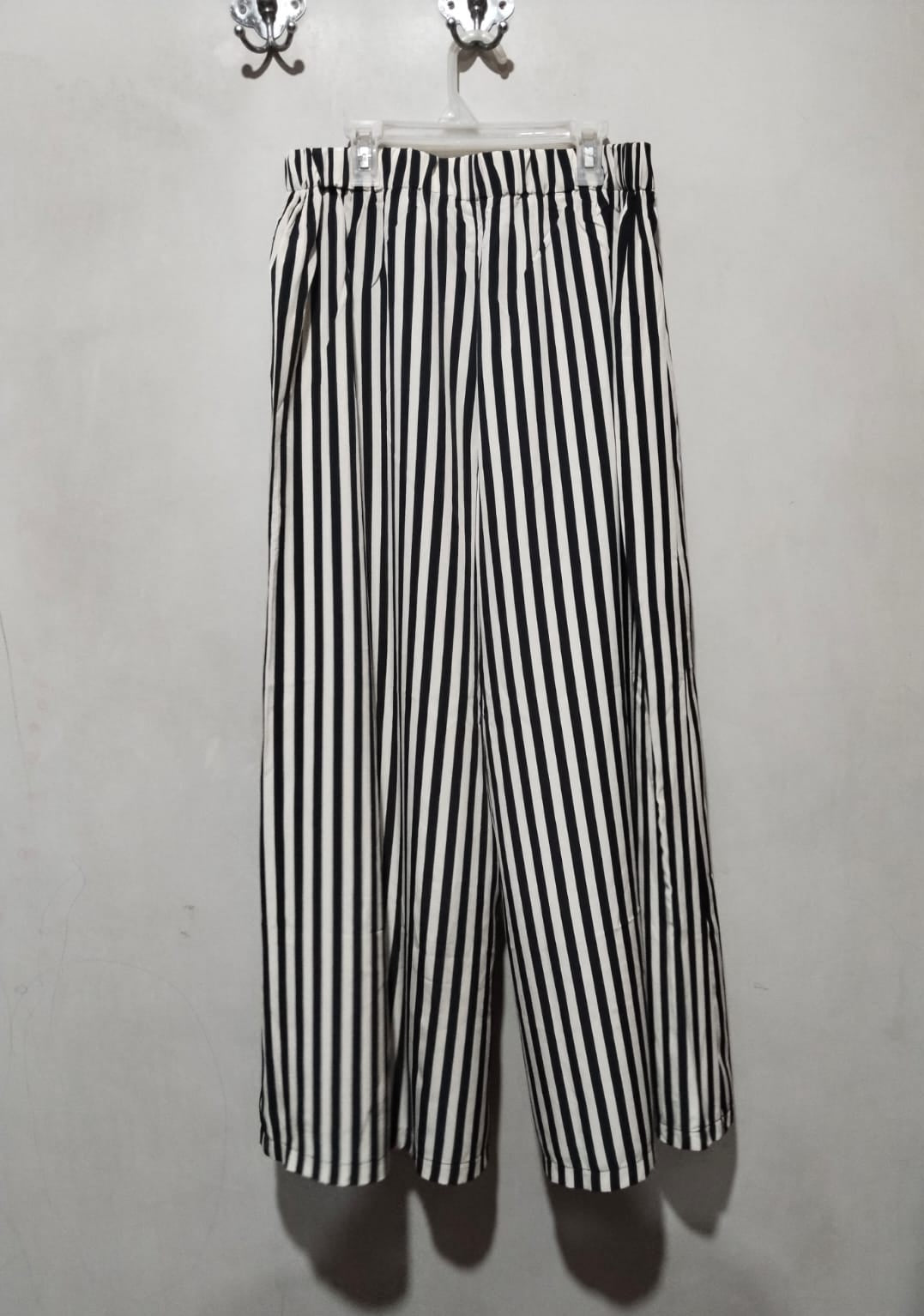 SHEIN |L|Waist 30|Vertical Striped Wide Leg Trousers