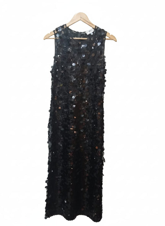 WAYF CHERIE MEDILIENE|S|Bust 17|Sleeveless Disc Sequin Trapeze Dress