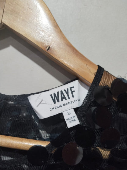 WAYF CHERIE MEDILIENE|S|Bust 17|Sleeveless Disc Sequin Trapeze Dress