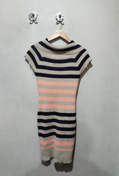 PINK ROSE |XL|Bust 14.5 More Strechable |Sweater Dress Multicolor
