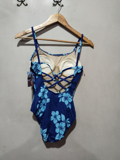 LEILANI|M|BUST 14|Blue Hibiscus One Piece Swimsuit