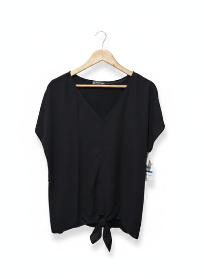 INC INTERNATIONAL CONCEPTS|XL|BUST 23|Black Knot Front V-Neck Blouse