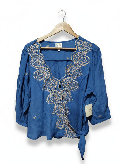 FIG&FLOWER|M|BUST 21.5| Embroidered Boho Blouse