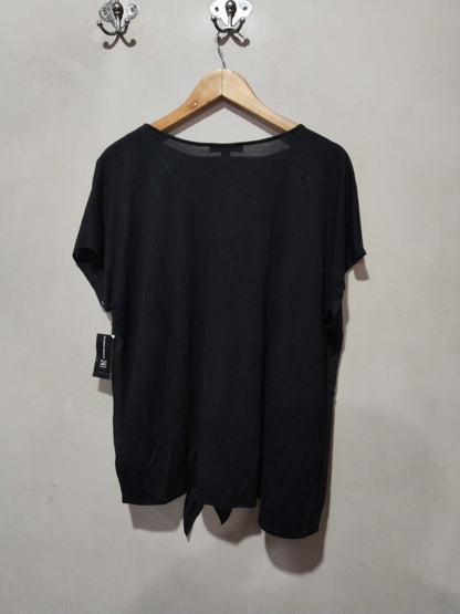 INC INTERNATIONAL CONCEPTS|XL|BUST 23|Black Knot Front V-Neck Blouse