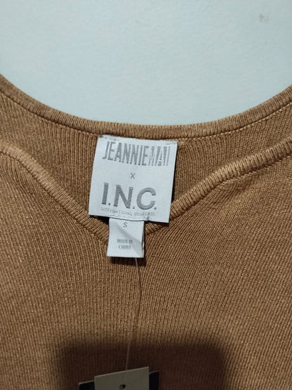 JEANNIE MAI I.N.C|S|BUST 10.5 STRECHABLE|Ribbed Knit Tie Waist Midi Dress