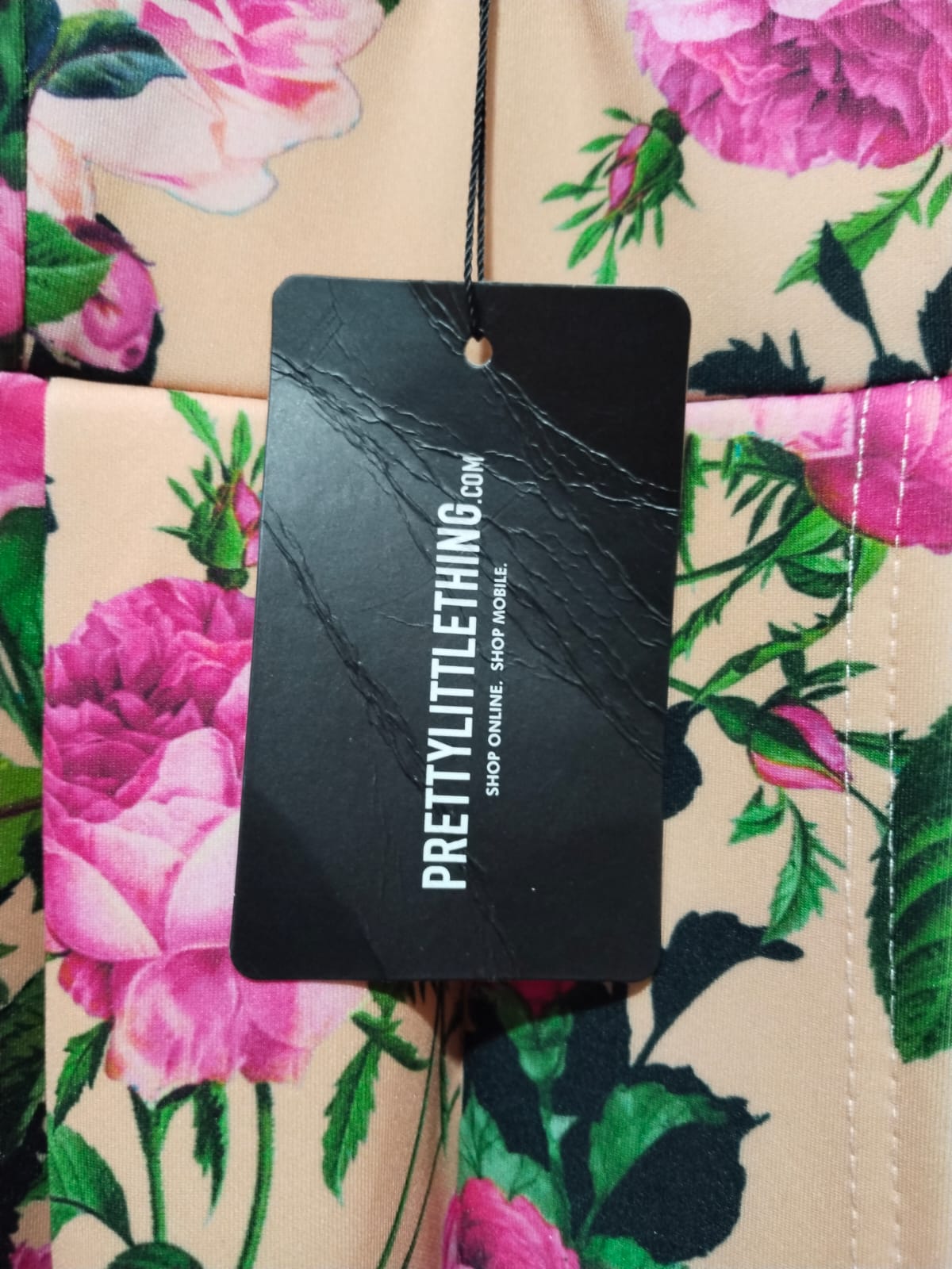 PRETTY LITTLE THINGS|XS|BUST 12|Blush Pink Floral Print Strapless Cut Out Maxi Dress