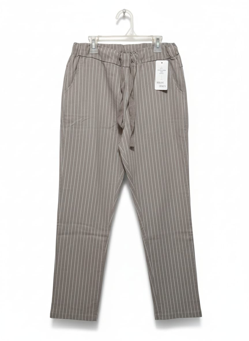 MADE IN ITALY|L/XL|WAIST 32|CASUAL GREY STRIPED PANTS