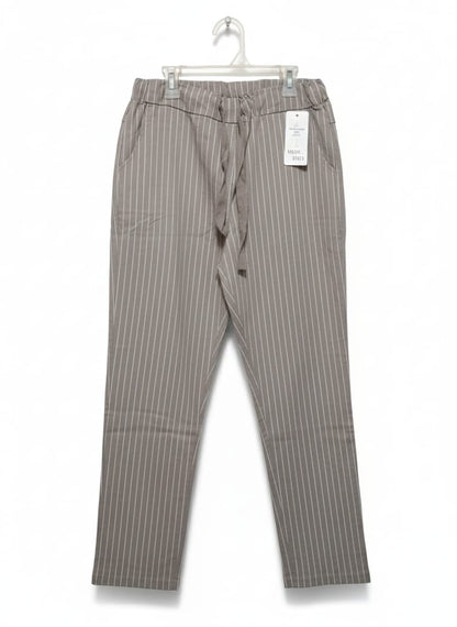 MADE IN ITALY|L/XL|WAIST 32|CASUAL GREY STRIPED PANTS
