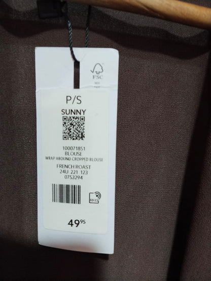 DYNAMITE|S|BUST 18|Threadbare tie front long sleeve blouse