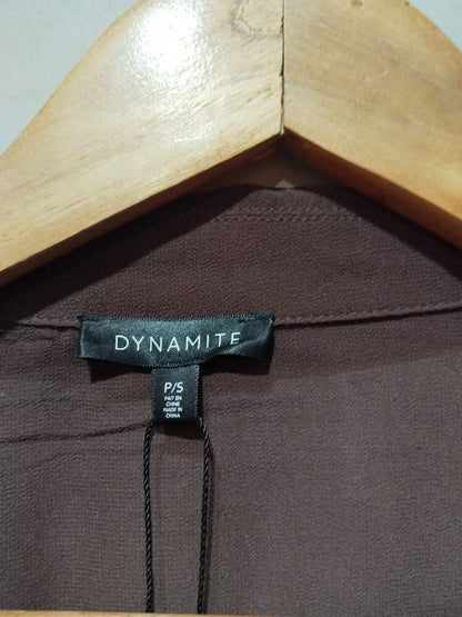 DYNAMITE|S|BUST 18|Threadbare tie front long sleeve blouse