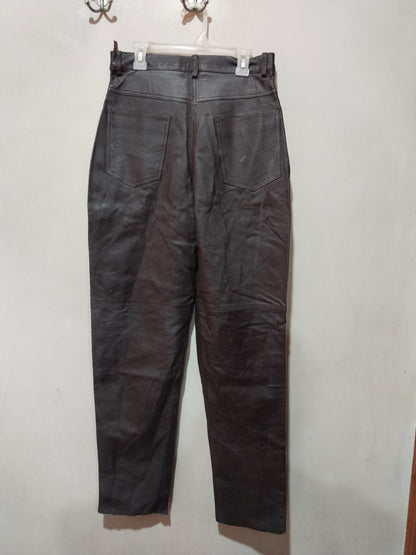 THE UDSON LEATHER|M|WAIST 28|LEG HIGH-RISE LEATHER TROUSERS