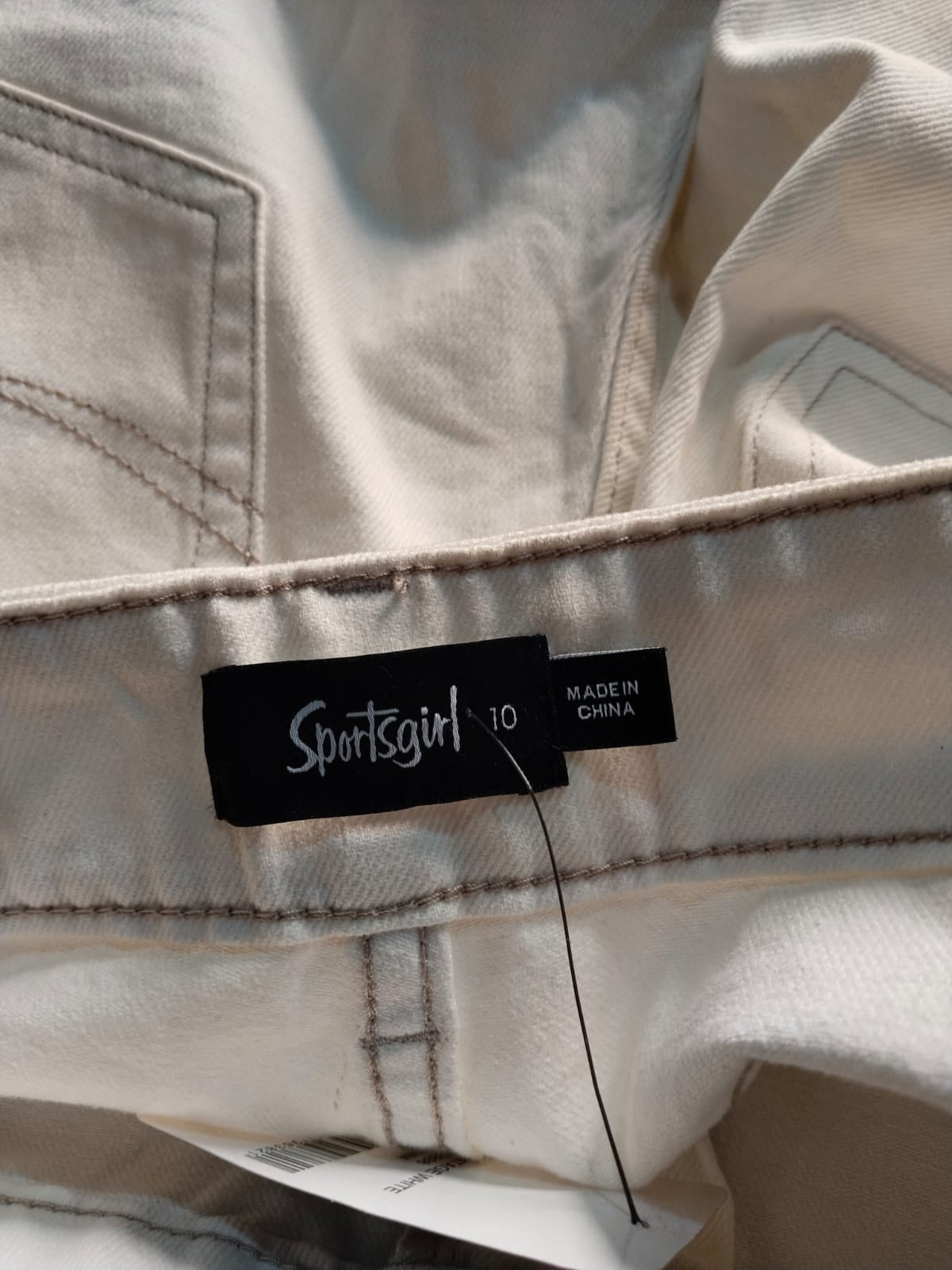 SPORTSGIRL|M|BUST 30| CREAM WIDE LEG CROPPED JEANS.