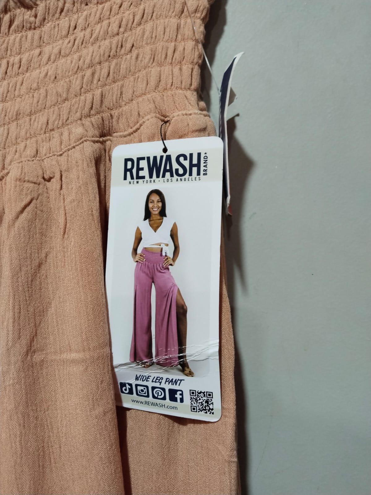REWASH|L|WAIST 24|BEIGE PALAZZO TROUSERS