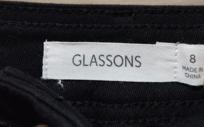 GLASSONS|M|WAIST 28|BLACK WIDE-LEG CROP PANTS WITH A DRAWSTRING WAIST