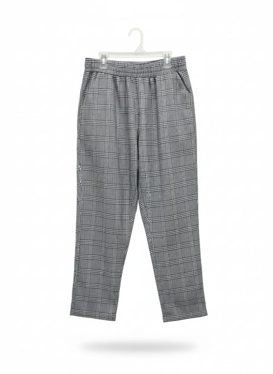 A&H|M|WAIST 30| GREY PLAID ELASTIC WAIST TROUSERS