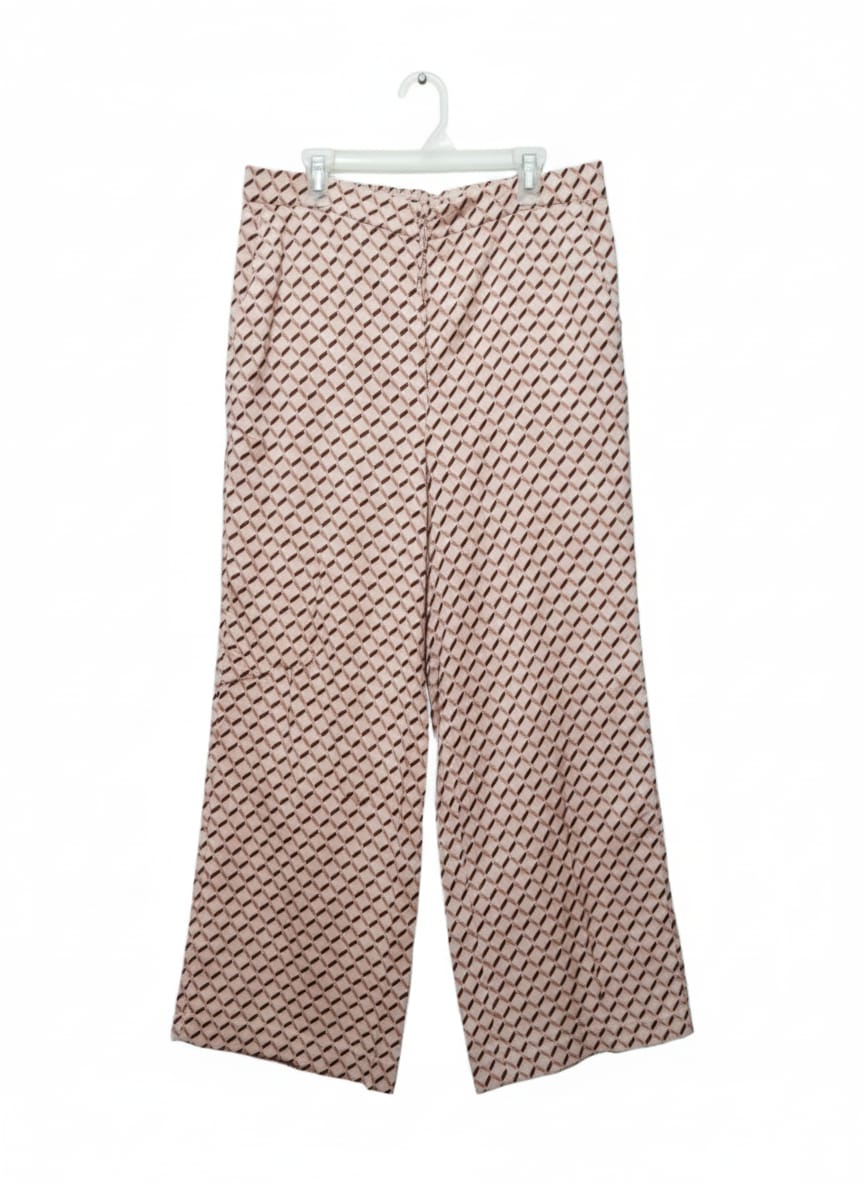 SUSSAN|M|WAIST 33| B11| HIGH-WAISTED PRINTED PALAZZO TROUSERS