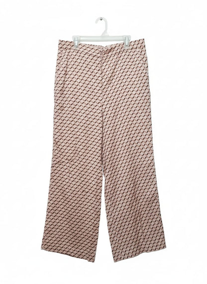 SUSSAN|M|WAIST 33| B11| HIGH-WAISTED PRINTED PALAZZO TROUSERS
