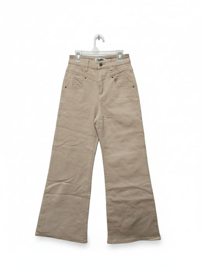 PAPER HEART DENIM|S|WAIST 26|BEIGE HIGH-WAISTED WIDE-LEG JEANS