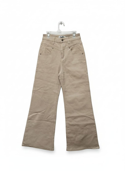 PAPER HEART DENIM|S|WAIST 26|BEIGE HIGH-WAISTED WIDE-LEG JEANS