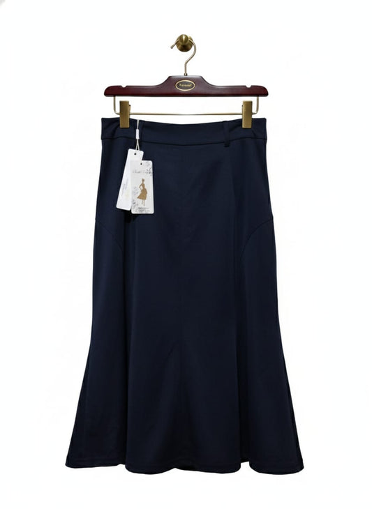 BELLE POQUE|S|WAIST 28|NAVY BLUE MERMAID MIDI SKIRT