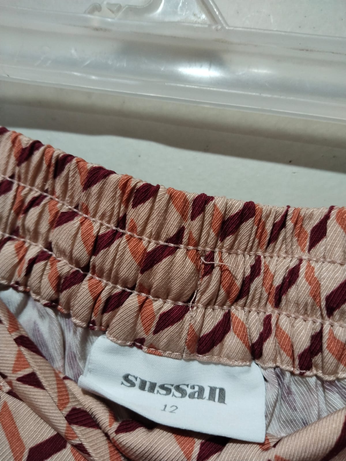 SUSSAN|M|WAIST 33| B11| HIGH-WAISTED PRINTED PALAZZO TROUSERS