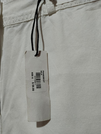 HIGH RISE|M|WAIST 31|WHITE HIGH-WAISTED WIDE-LEG CROPPED JEANS