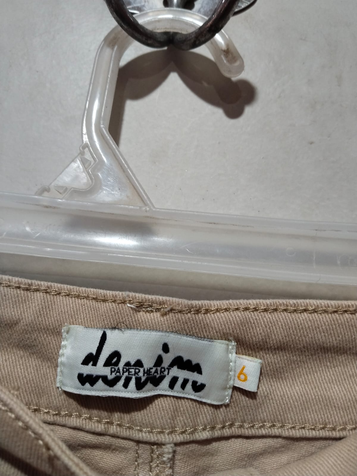 PAPER HEART DENIM|S|WAIST 26|BEIGE HIGH-WAISTED WIDE-LEG JEANS