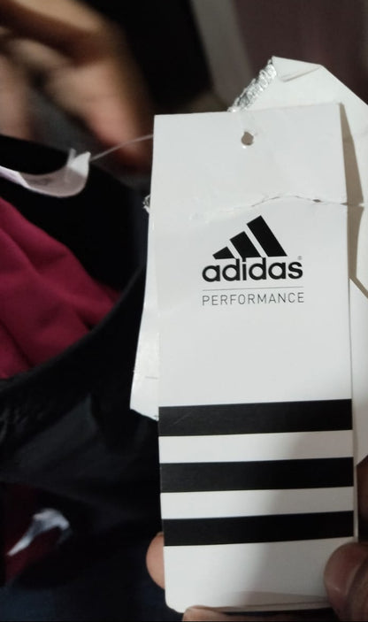 ADIDAS|L|WAIST 36|WOMEN'S BLACK AND PINK RUNNING SHORTS