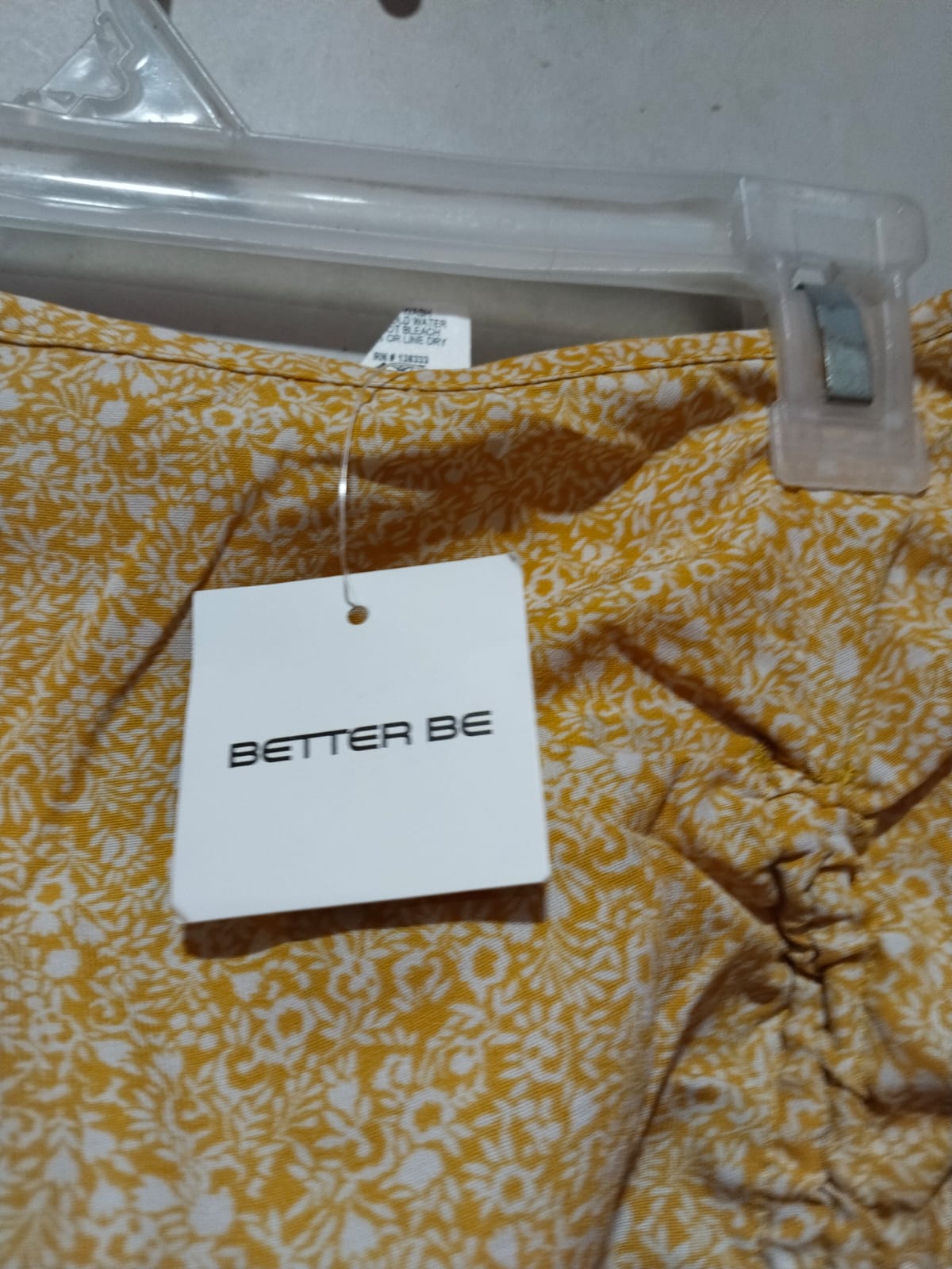 BETTER BE| S|WAIST 27|YELLOW FLORAL RUCHED MINI SKIRT