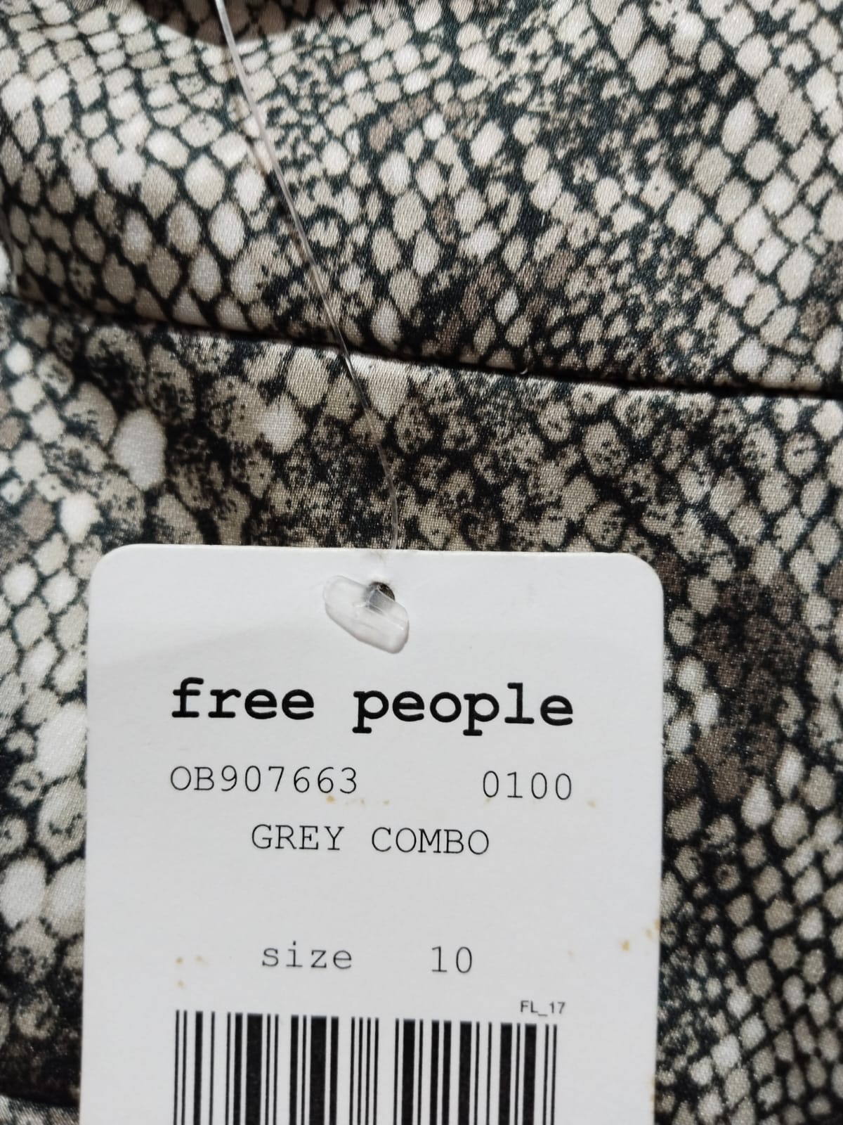 FREE PEOPLE|M|WAIST 32|Snakeskin Print A-Line Skirt