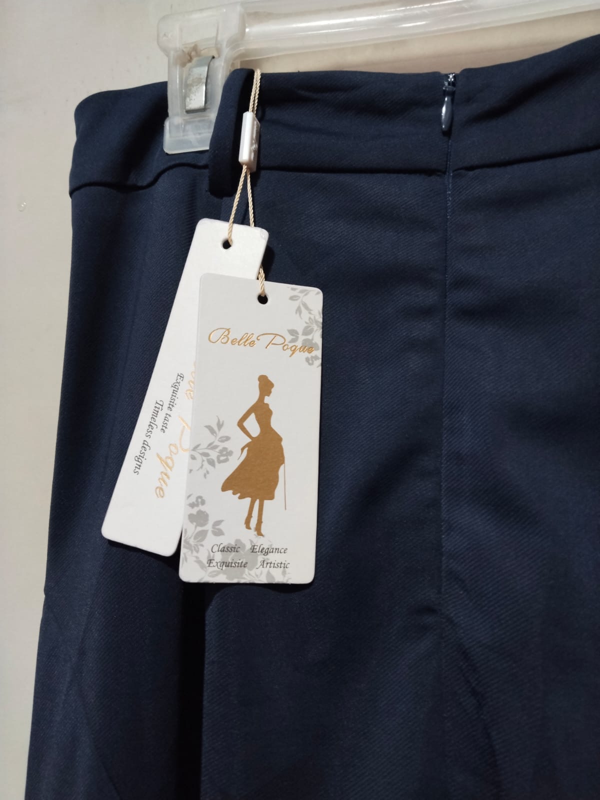 BELLE POQUE|S|WAIST 28|NAVY BLUE MERMAID MIDI SKIRT