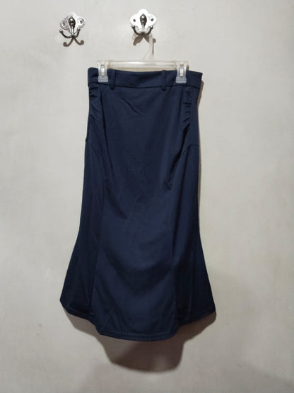 BELLE POQUE|S|WAIST 28|NAVY BLUE MERMAID MIDI SKIRT