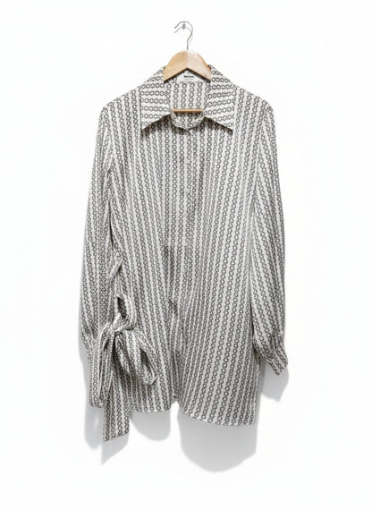 SHOWPO|S|BUST 24|CHAIN PRINT WRAP TIE SIDE BLOUSE.