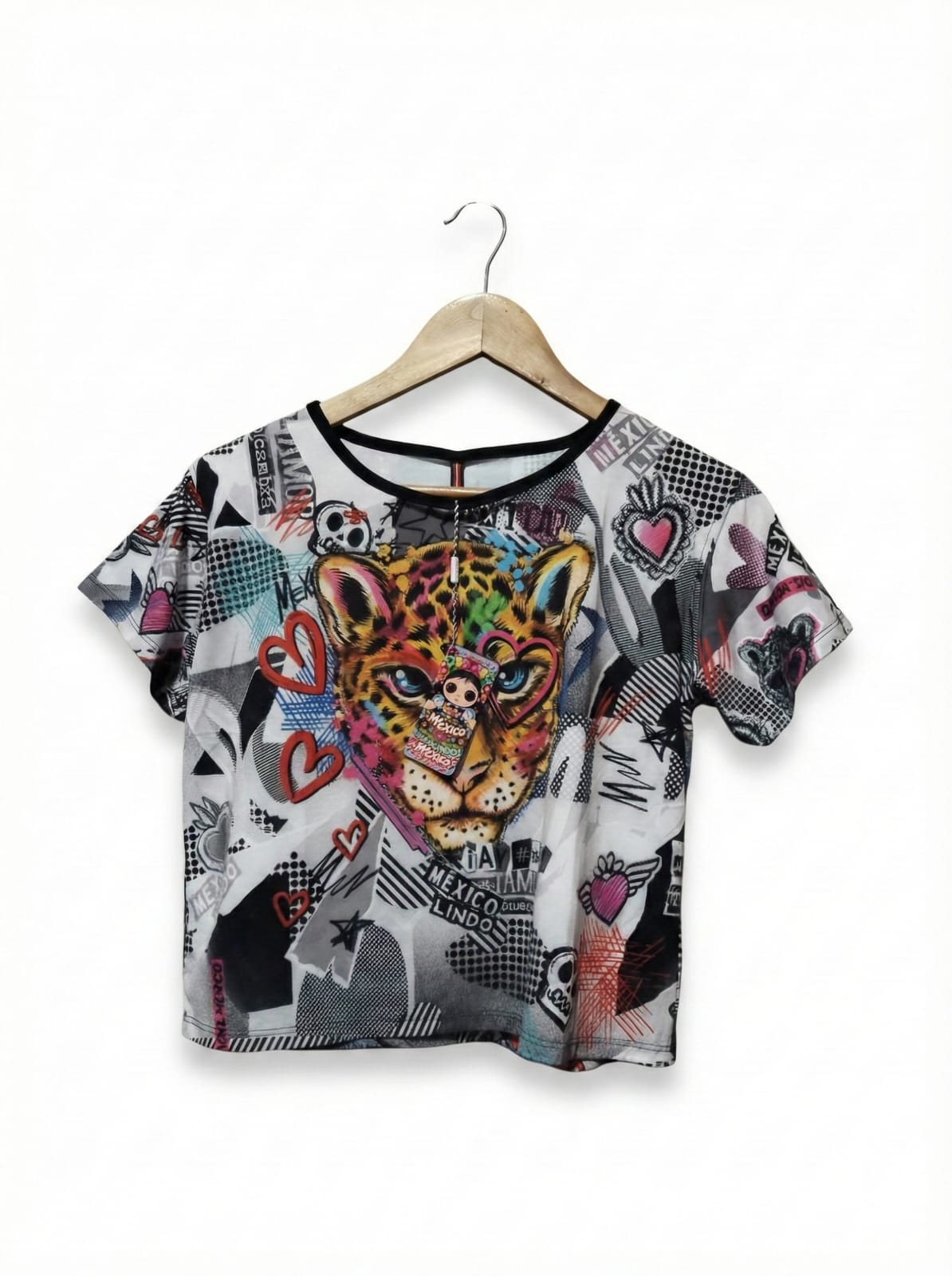 IAY GUAY|L|BUST 19| MEXICAN GRAPHIC PRINT JAGUAR T-SHIRT
