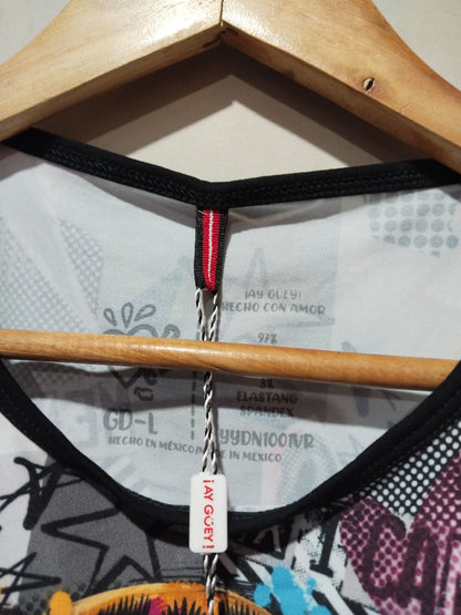 IAY GUAY|L|BUST 19| MEXICAN GRAPHIC PRINT JAGUAR T-SHIRT