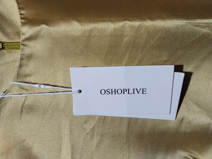 OSHOPLIVE|M|BUST 17.5|GOLD SLEEVELESS HIGH-LOW DRESS