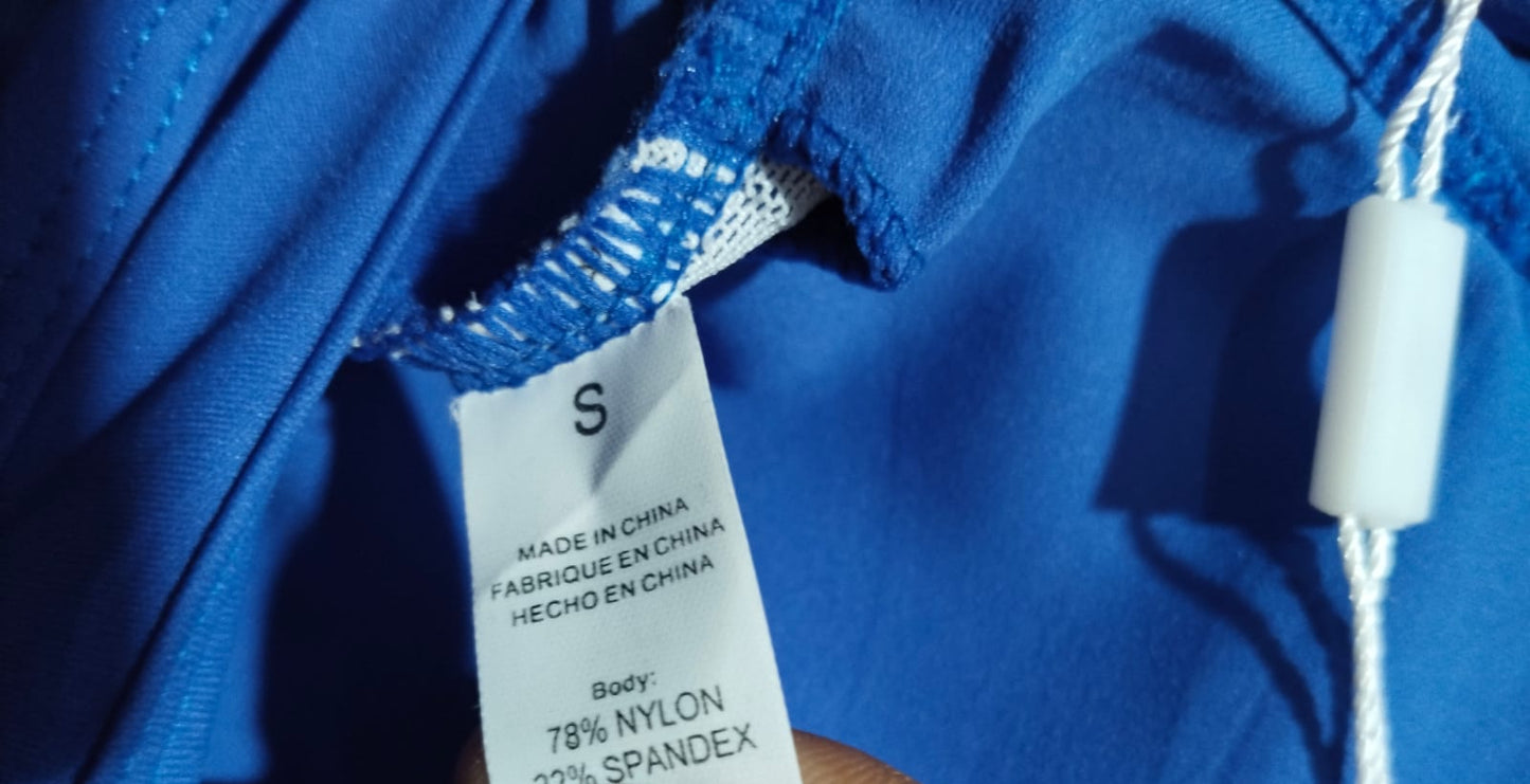 VERTVIE|S|BUST 13|BLUE SLEEVELESS FLARED SPORTS WEAR JUMPSUIT