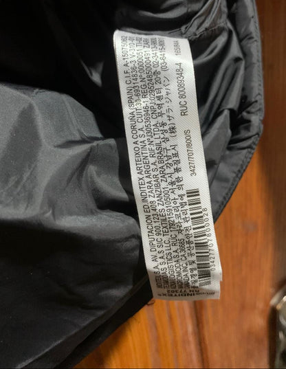 ZARA|S|BUST 20.5|BLACK HOODED PUFFER VEST