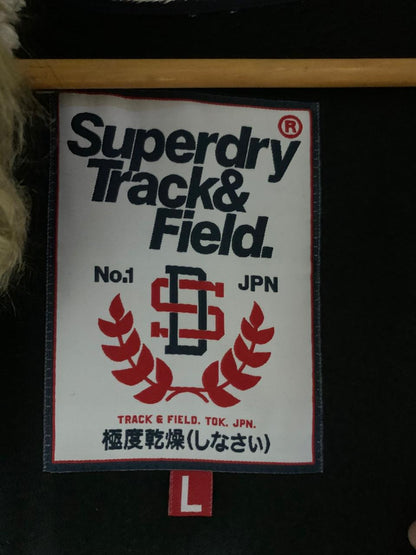SUPER DRY|L|BUST 19.5|TRACK & FIELD FAUX FUR LINED ZIP HOODIE Black