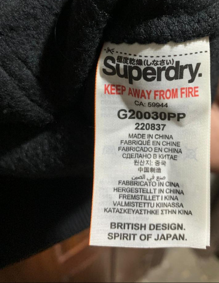 SUPER DRY|L|BUST 19.5|TRACK & FIELD FAUX FUR LINED ZIP HOODIE Black