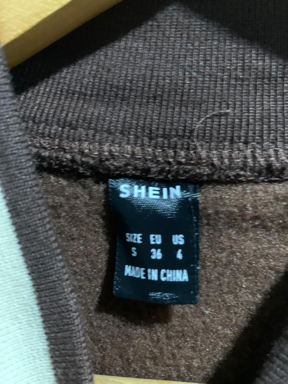 SHEIN |S |BUST 21|CHOCOLATE VARSITY GRAPHIC JACKET