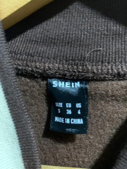 SHEIN |S |BUST 21|CHOCOLATE VARSITY GRAPHIC JACKET