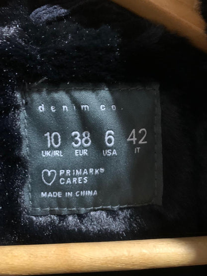DENIM CO |M|BUST 21|BLACK CORDUROY TRUCKER JACKET WITH FAUX SHEARLING LINING