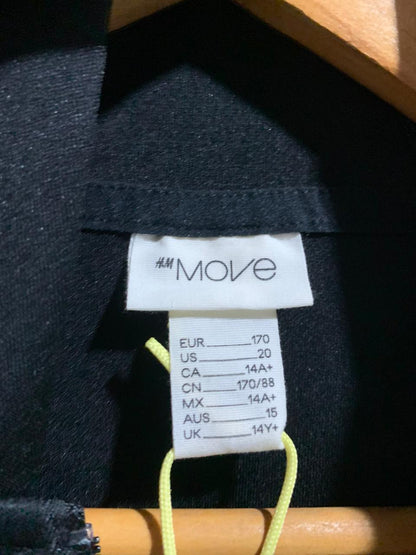 H&M MOVE|M|BUST 21| BLACK ZIP-UP HOODIE WITH WHITE SIDE STRIPES