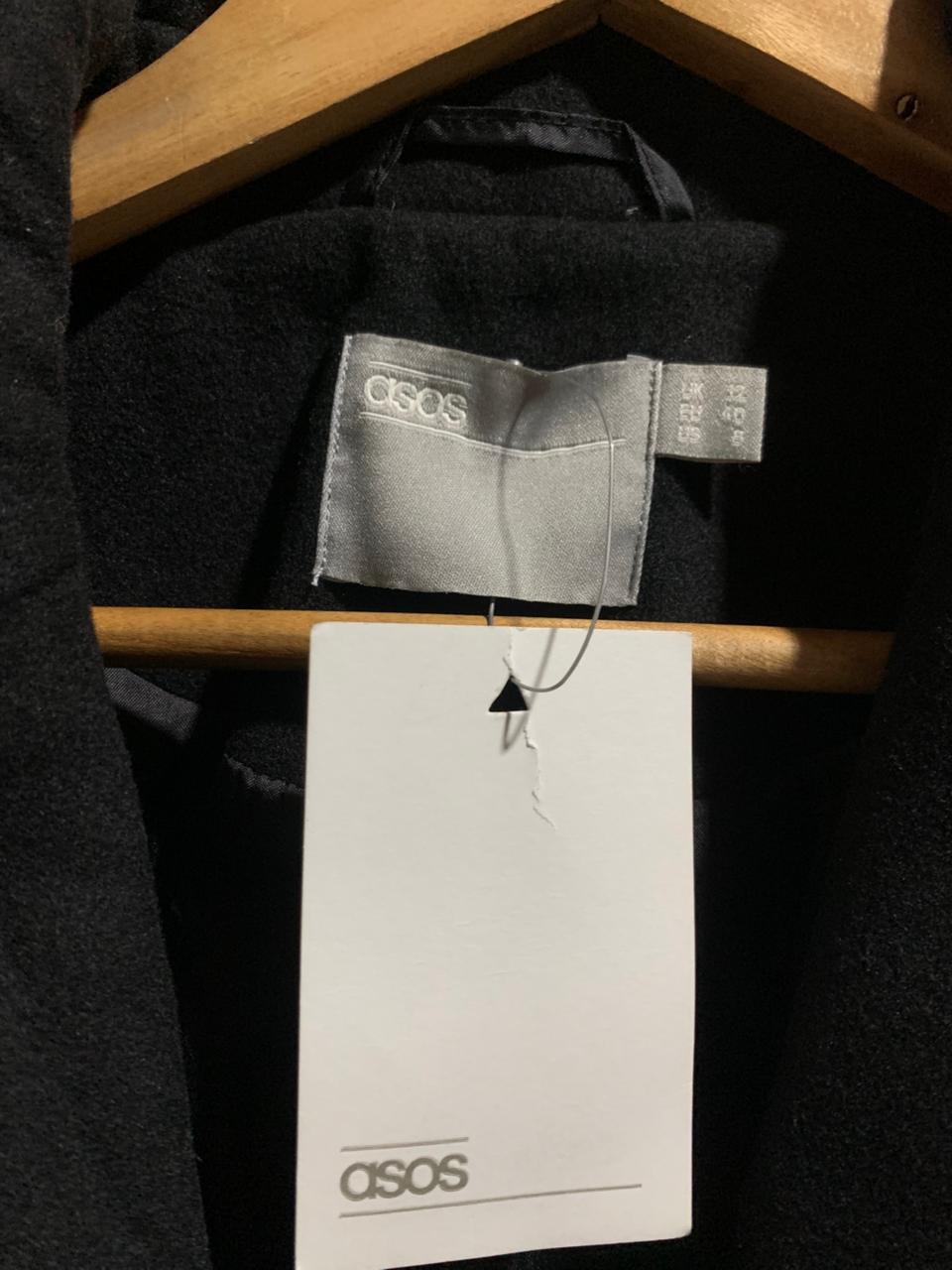 ASOS|M|BUST 21| BLACK CLASSIC COAT WITH ZIPPER POCKETS