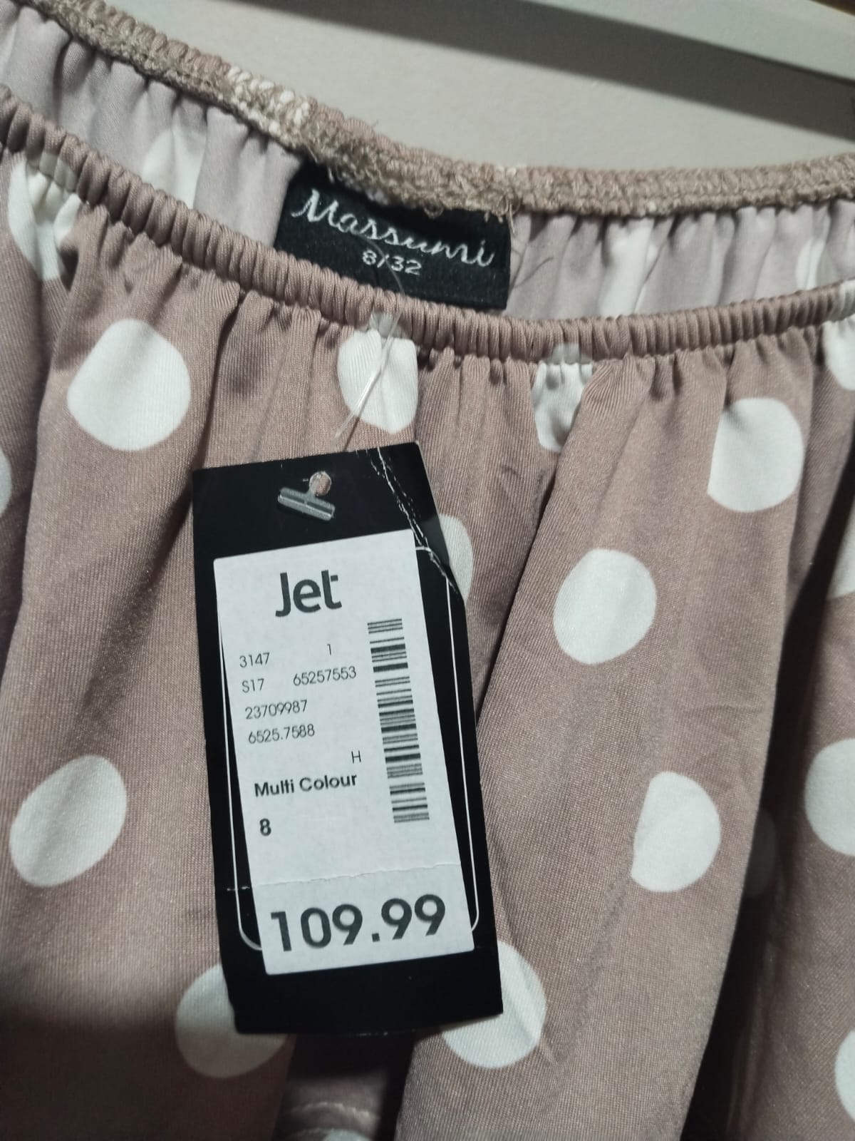 MASSUMI|M|BUST 15|Off The Shoulder Polka Dot Bodysuit