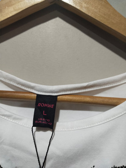 ROMWE|L|BUST 17|Female Meditating Energy Crop Top