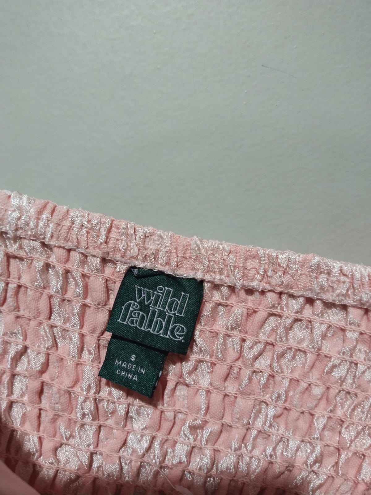 WILD FABLE|S|BUST 15|White And Pink Detailed Floral Corset Top