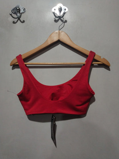 I SAW IT FIRST|M|BUST 13.5|Red Scoop Neck Crop Top